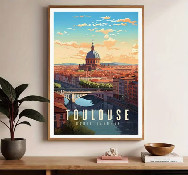 Affiche Toulouse - Poster de la ville Rose